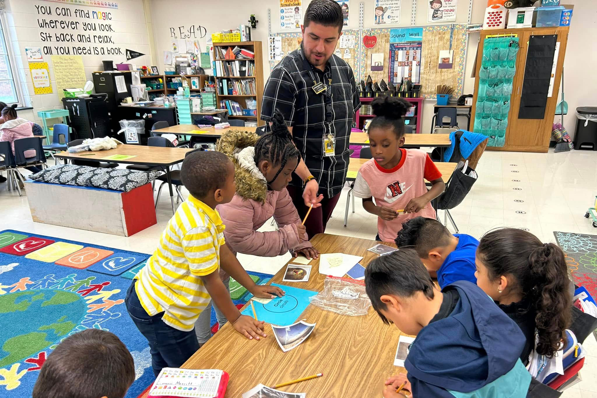 New teacher in classroom